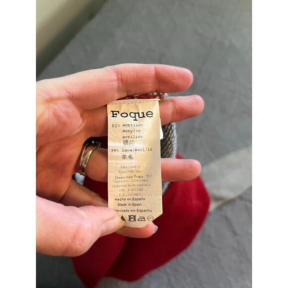 Foque Christmas dress red wool blend fair isle collared girls size small - Picture 4 of 9